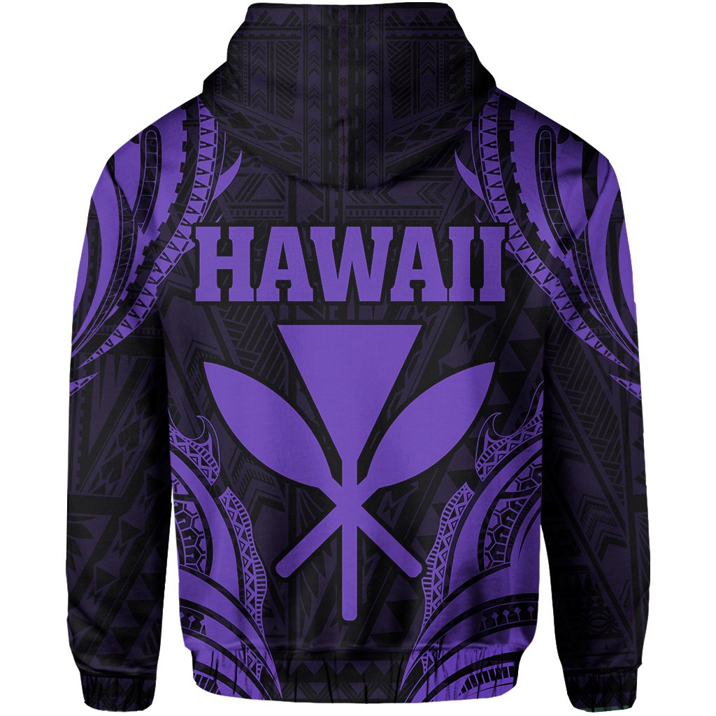 Polynesian Turtle Kanaka Maoli Hawaii Zip Hoodie Purple - Polynesian Pride