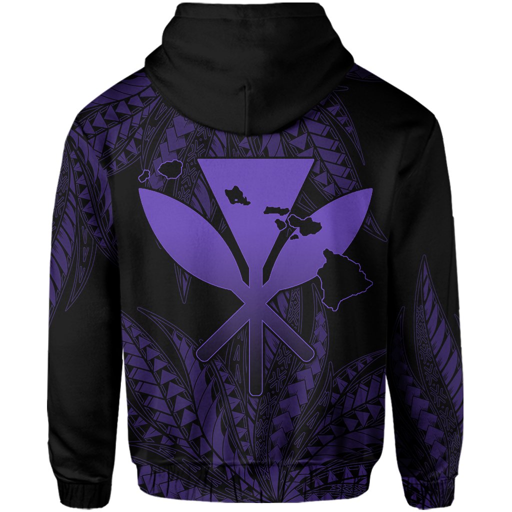 Hawaii King Polynesian Hoodie (Zip up) Durk Style Purple - Polynesian Pride