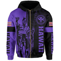 Hawaii King Polynesian Hoodie (Zip up) Lawla Style Purple - Polynesian Pride
