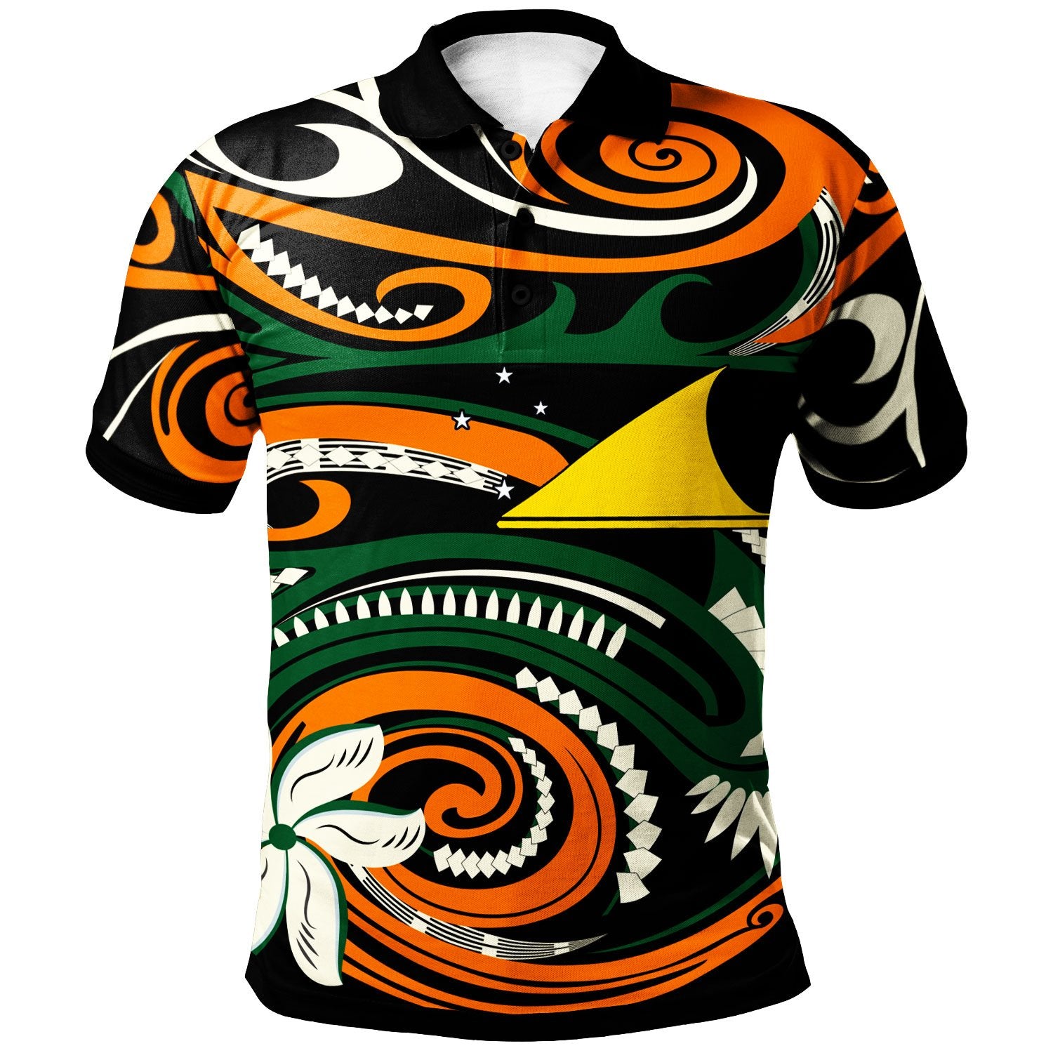 Tokelau Polo Shirt Vortex Style Unisex Orange - Polynesian Pride