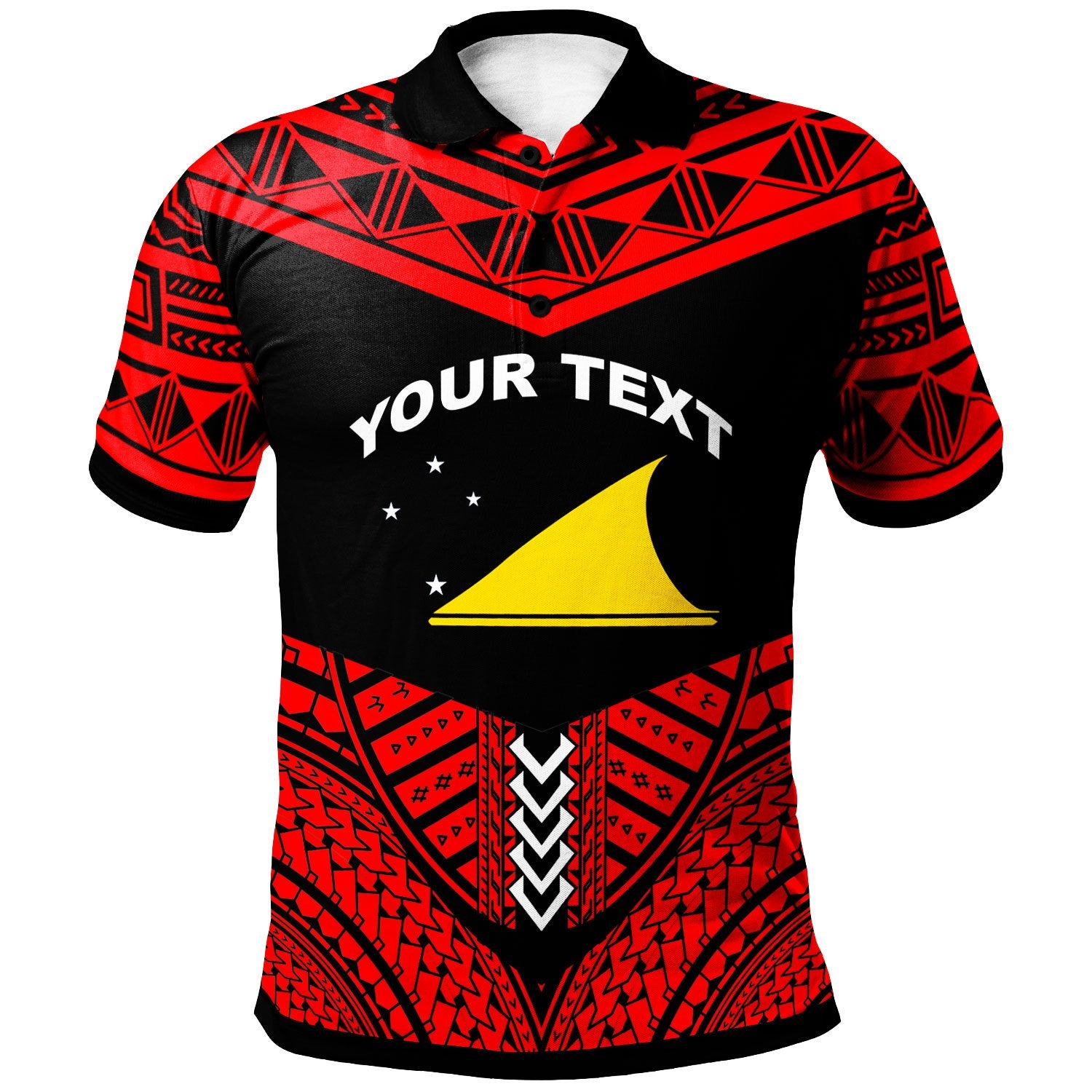 Tokelau Custom Polo Shirt Tribal Pattern Cool Style Red Color Unisex Red - Polynesian Pride