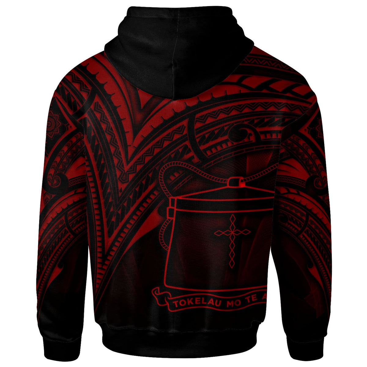 Tokelau Hoodie Red Color Cross Style - Polynesian Pride