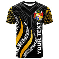 Tonga Custom T Shirt Tonga Strong Fire Pattern Gold Unisex Art - Polynesian Pride