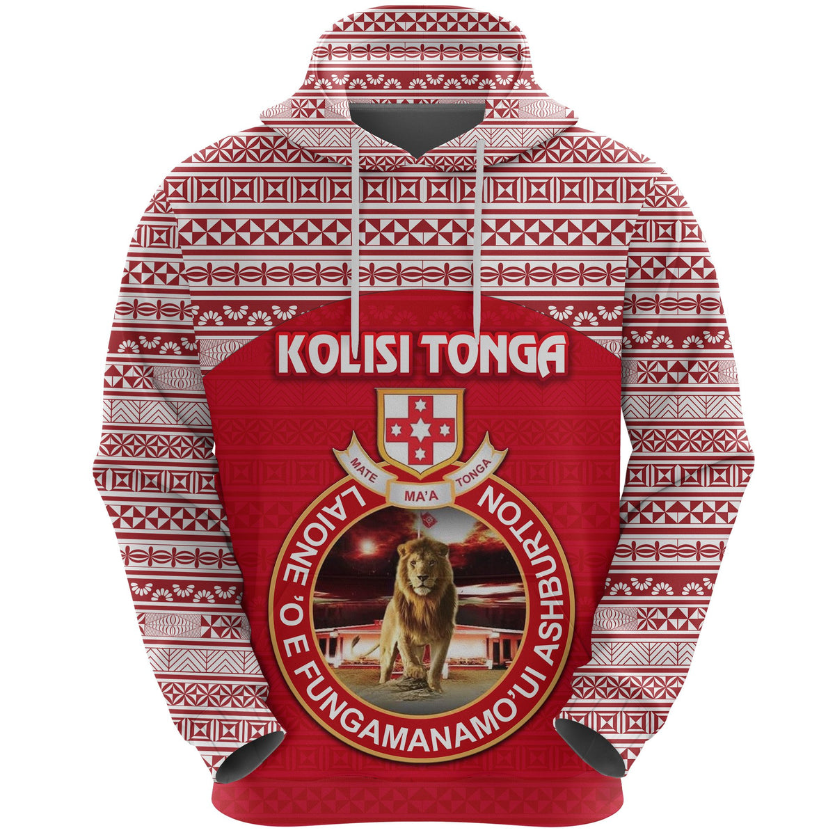 Kolisi Tonga Hoodie Mate Maa Tonga Simple Version Lion Ashburton - Polynesian Pride