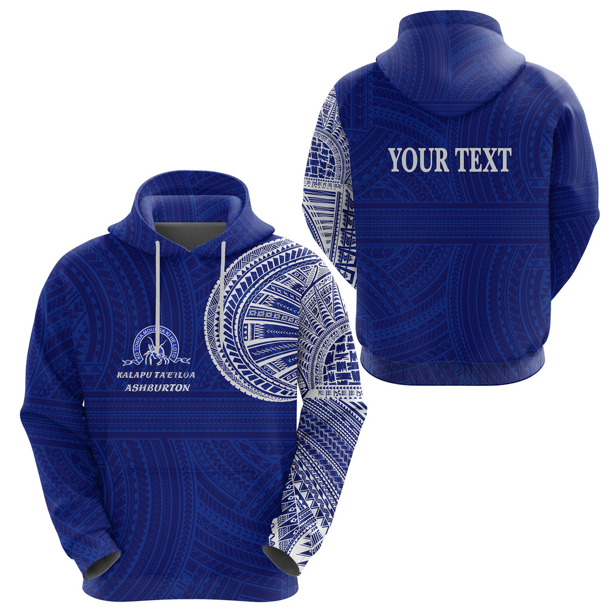 Custom Ko Tonga Hoodie Kalapu Taeiloa Ashburton Unisex Blue - Polynesian Pride