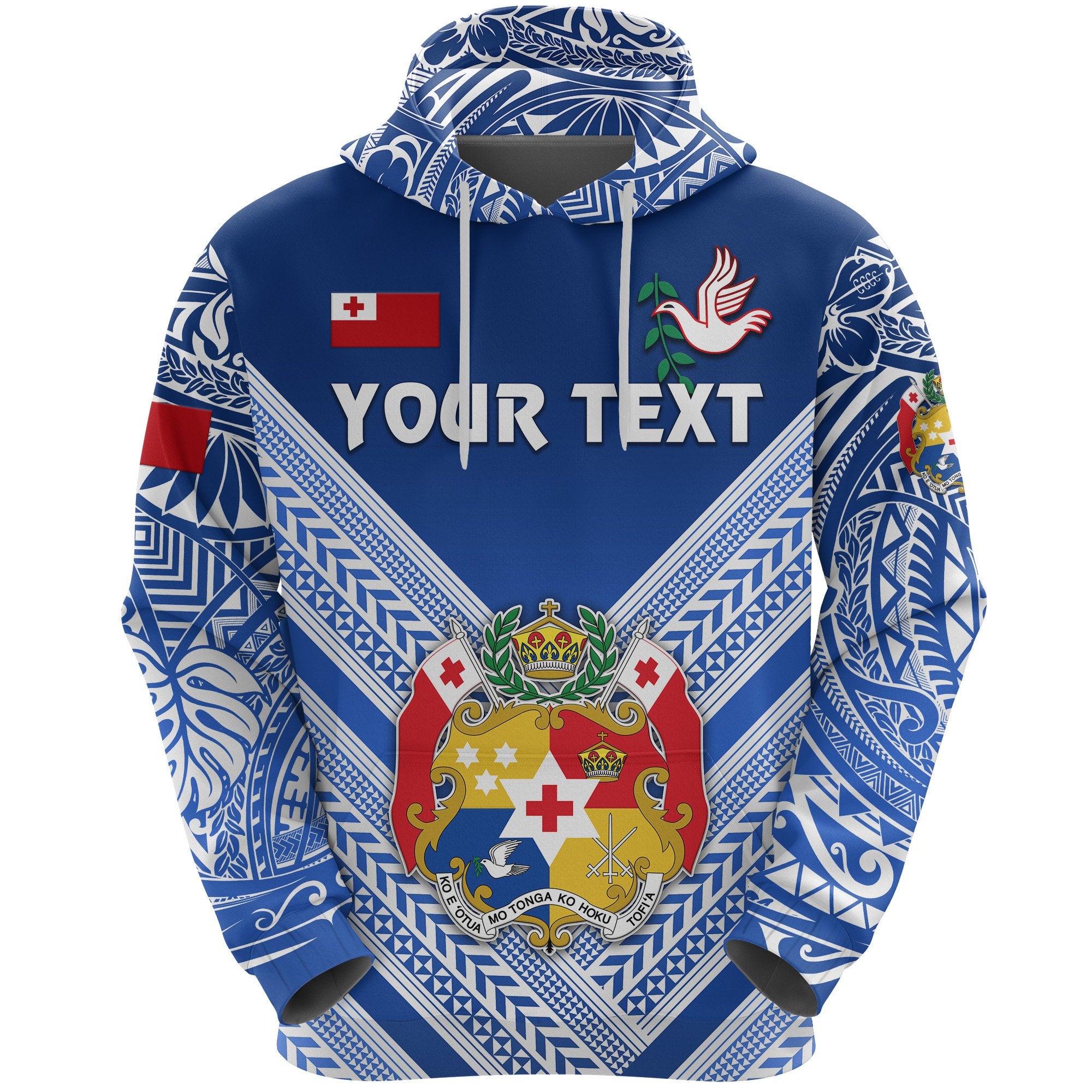 Custom Mate Maa Tonga Rugby Hoodie Polynesian Creative Style Blue Unisex Blue - Polynesian Pride