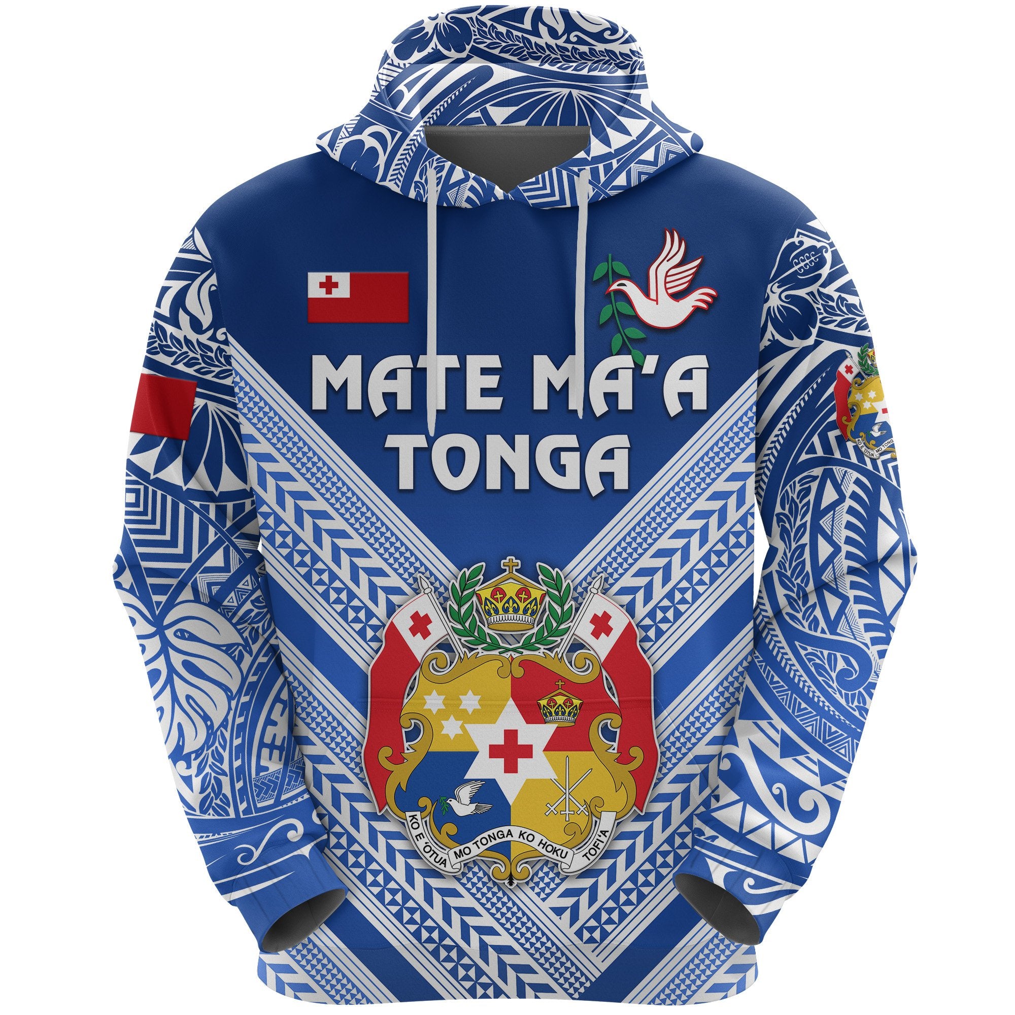 Mate Maa Tonga Rugby Hoodie Polynesian Creative Style Blue Unisex Blue - Polynesian Pride