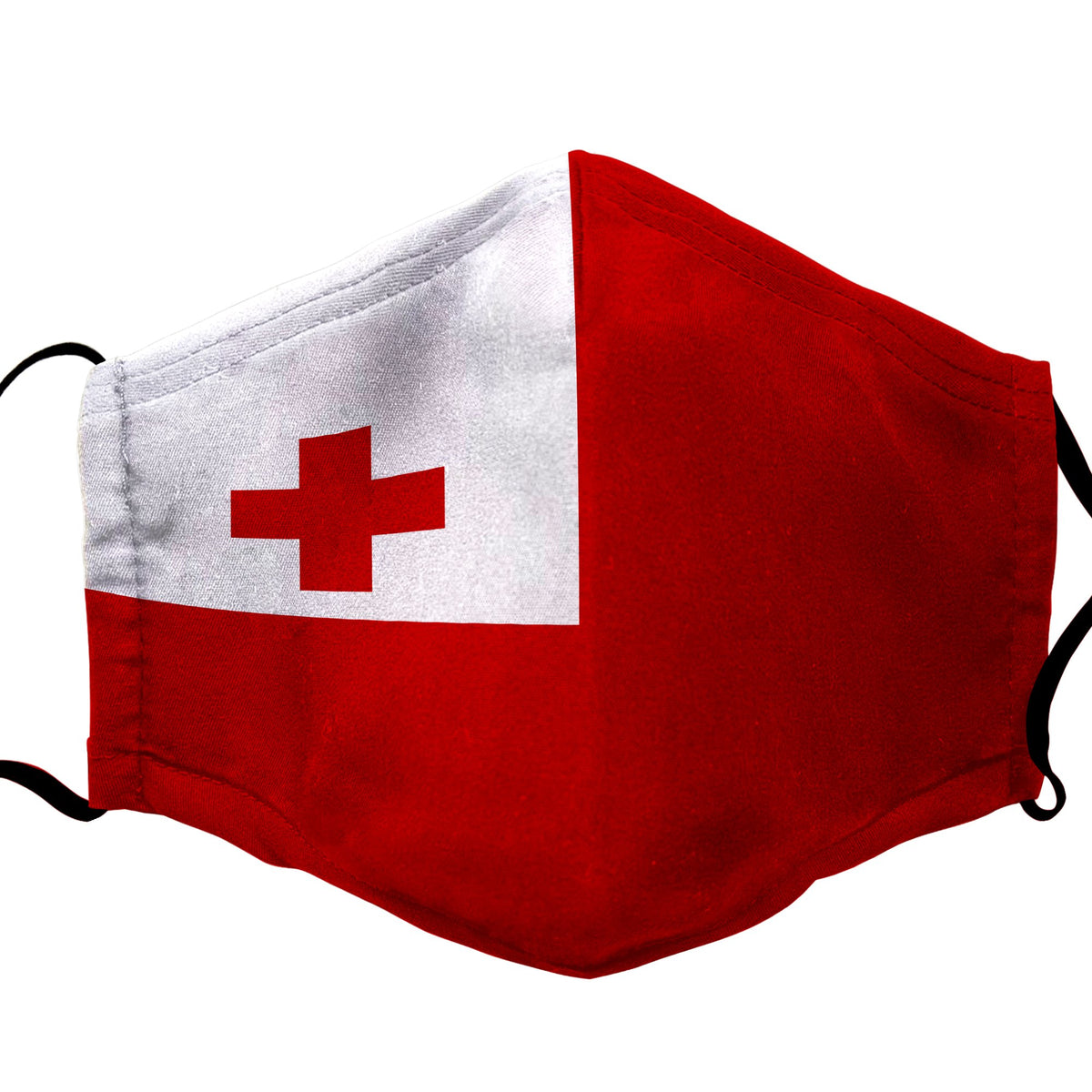 Tonga Flag Black - border Face Mask Vibes LT8 Red - Polynesian Pride