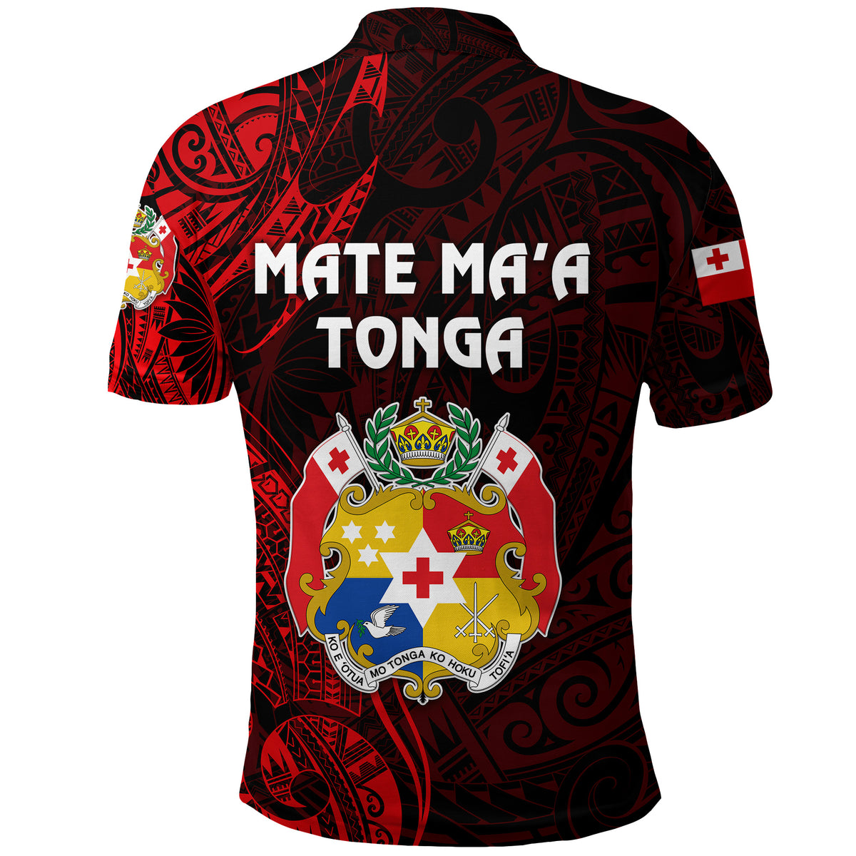 Custom Tonga Coat Of Arms Polo Shirt Simple Vibes Red LT8 - Polynesian Pride