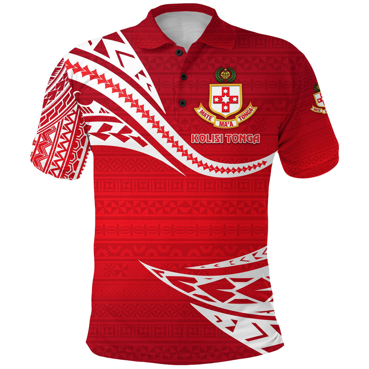 Kolisi Tonga Polo Shirt Mate Maa Tonga Unique Version Red - Polynesian Pride