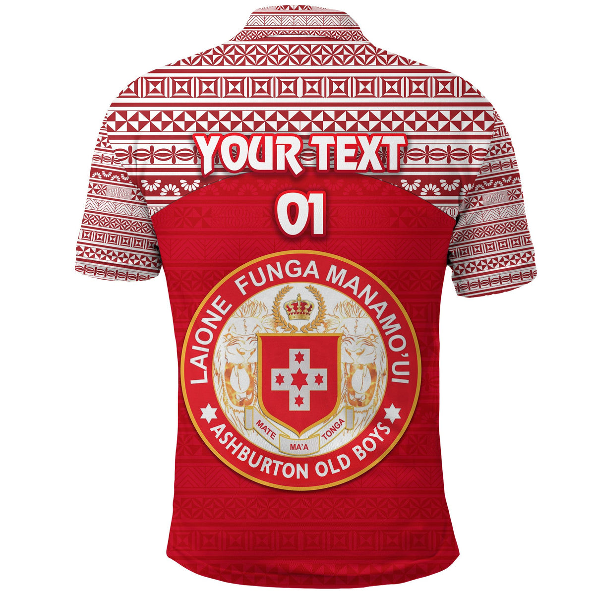 Custom Kolisi Tonga Polo Shirt Mate Maa Tonga Simple Version Ashburton Old Boys, Custom Text and Number - Polynesian Pride