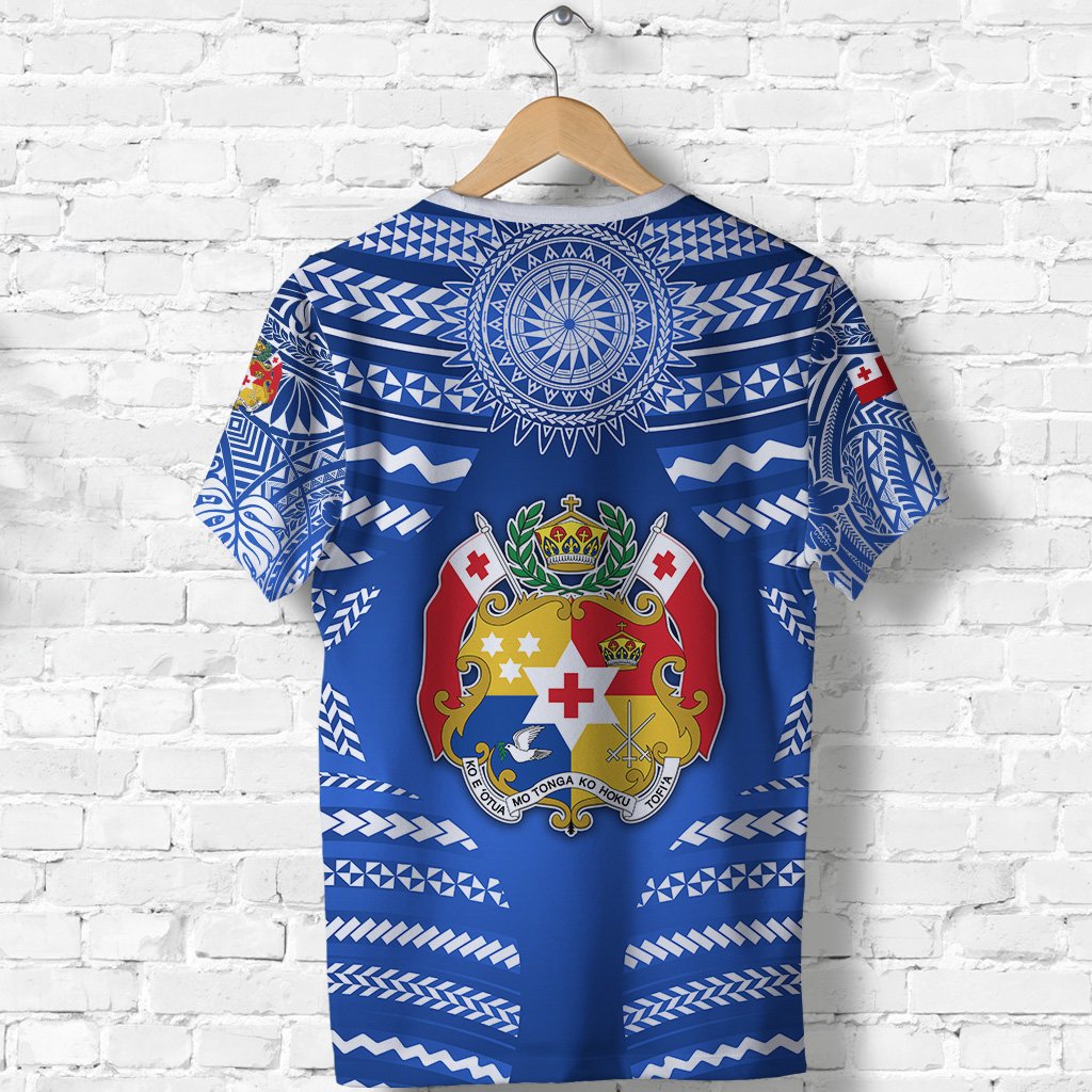 Mate Maa Tonga Rugby T Shirt Polynesian Creative Style Blue - Polynesian Pride