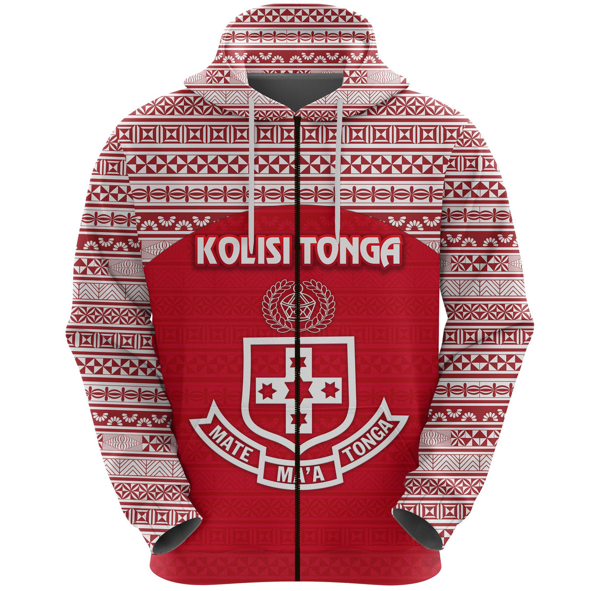 Kolisi Tonga Zip Hoodie Mate Maa Tonga Simple Version NO.1 - Polynesian Pride
