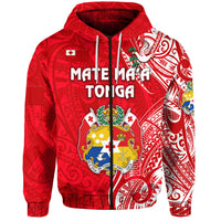 Tonga Coat of Arms Zip Hoodie Simple Vibes Bright Red LT8 - Polynesian Pride