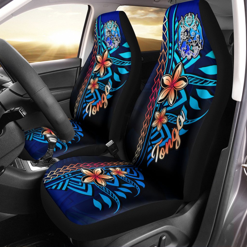 Tonga Car Seat Covers - Vintage Tribal Mountain Universal Fit Vintage - Polynesian Pride