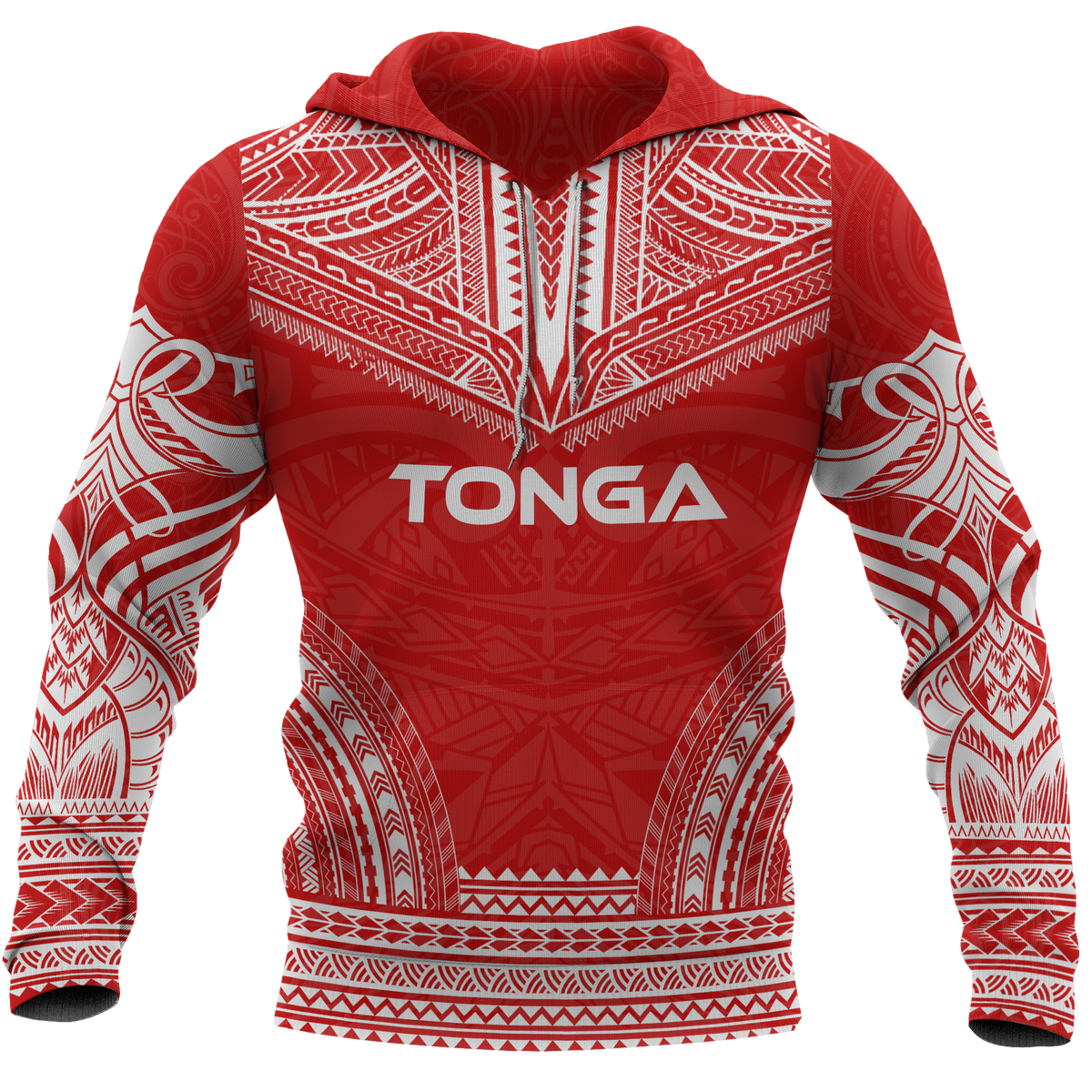 Tonga Polynesian Chief Hoodie Unisex Red - Polynesian Pride