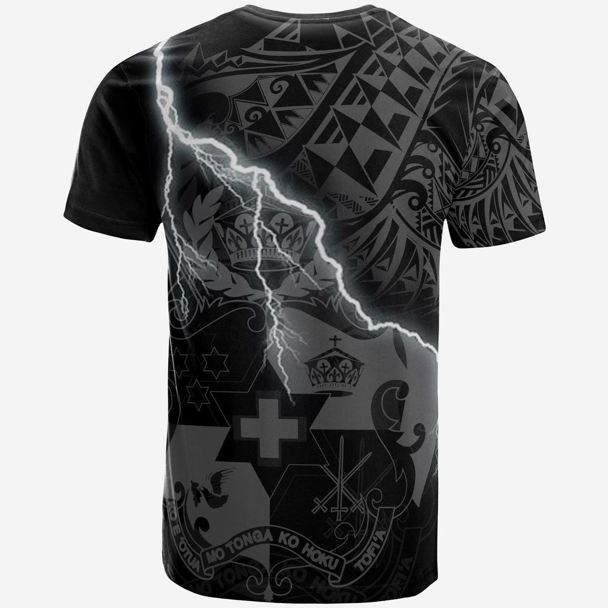 Tonga T Shirt Tonga Coat of Arms Lighting Thunder - Polynesian Pride