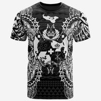 Tonga T Shirt Tonga Coat of Arms Map Polynesian Tattoo White Black Unisex Black - Polynesian Pride