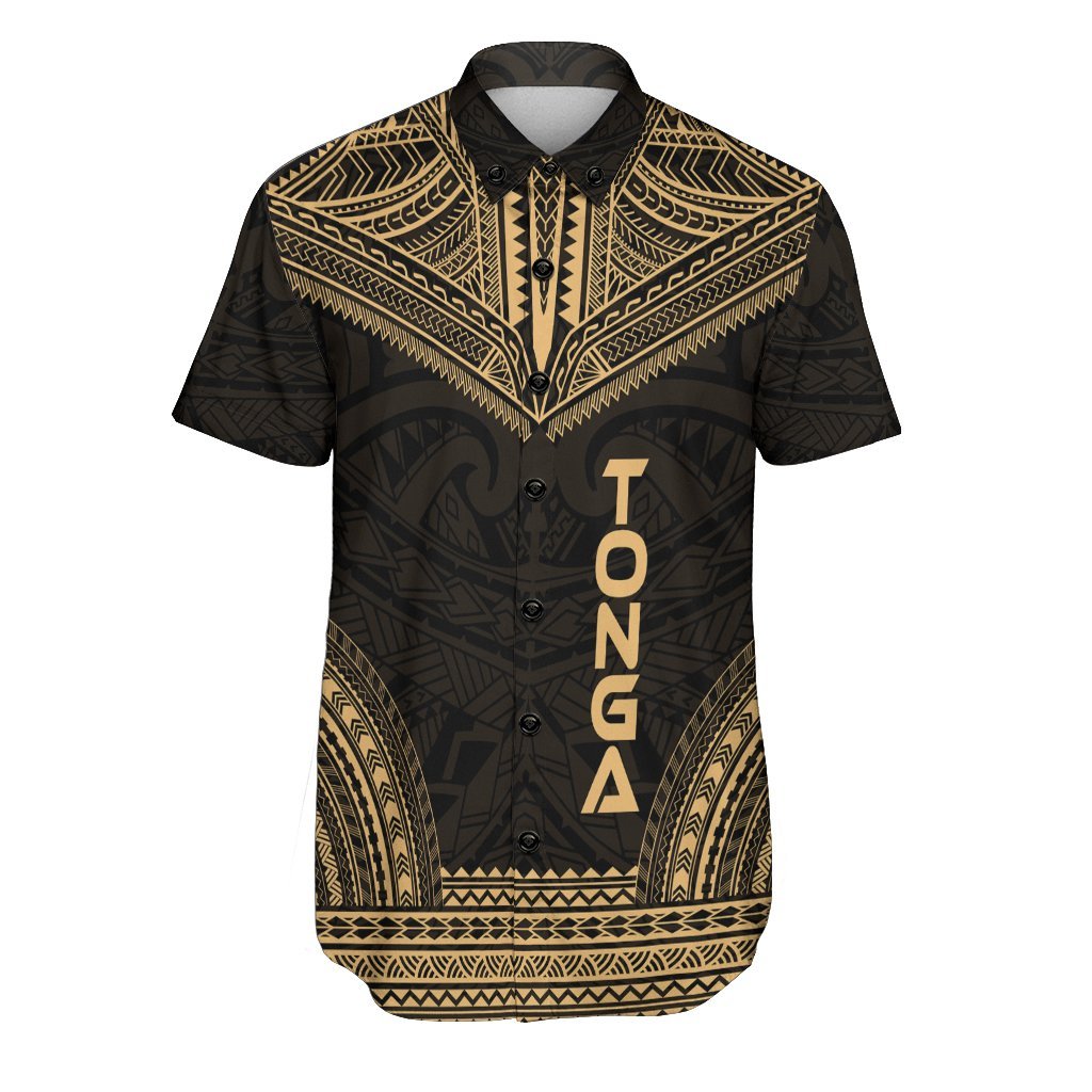 Tonga Polynesian Chief Shirt - Gold Version Men Gold - Polynesian Pride