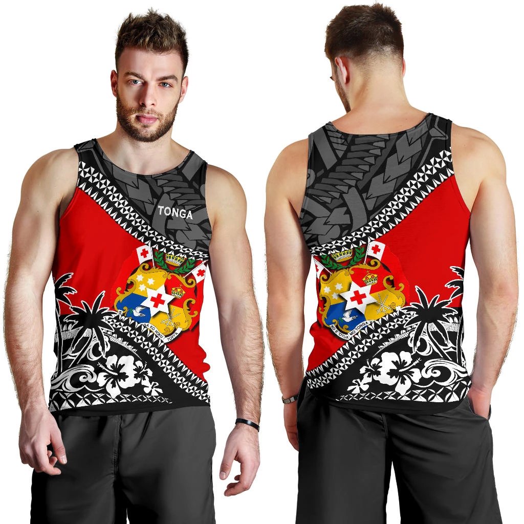 Tonga Men Tank Top Polynesian Style Fall In The Wave - Polynesian Pride