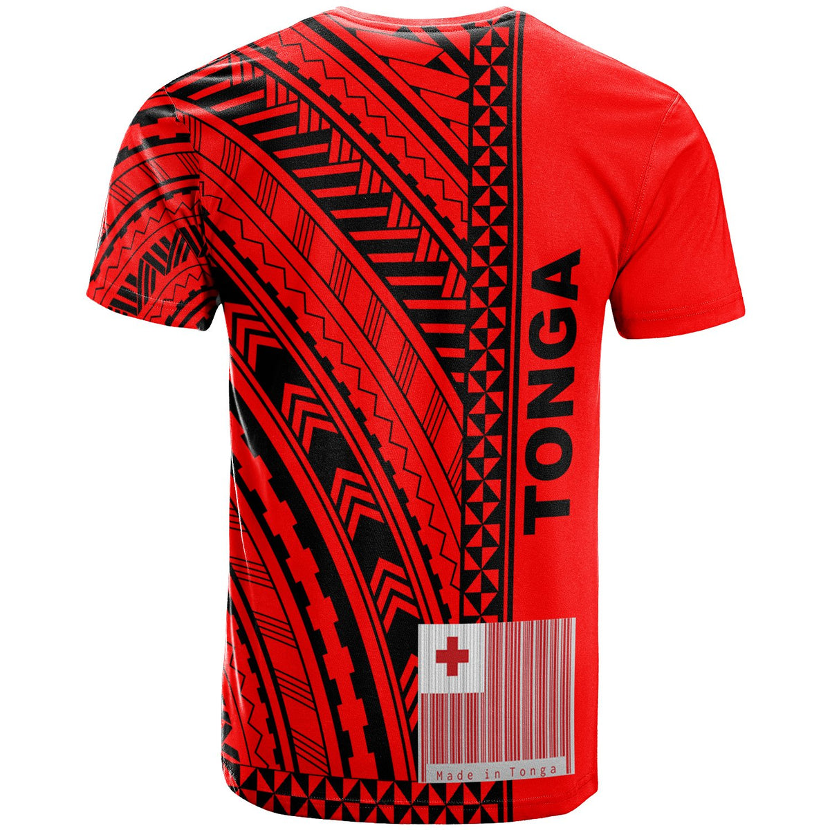 Tonga Custom T Shirt Unique Barcode - Polynesian Pride
