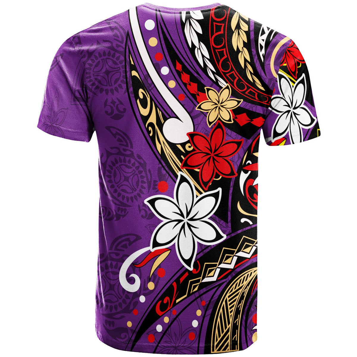 Wallis and Futuna T Shirt Tribal Flower With Special Turtles Purple Color - Polynesian Pride