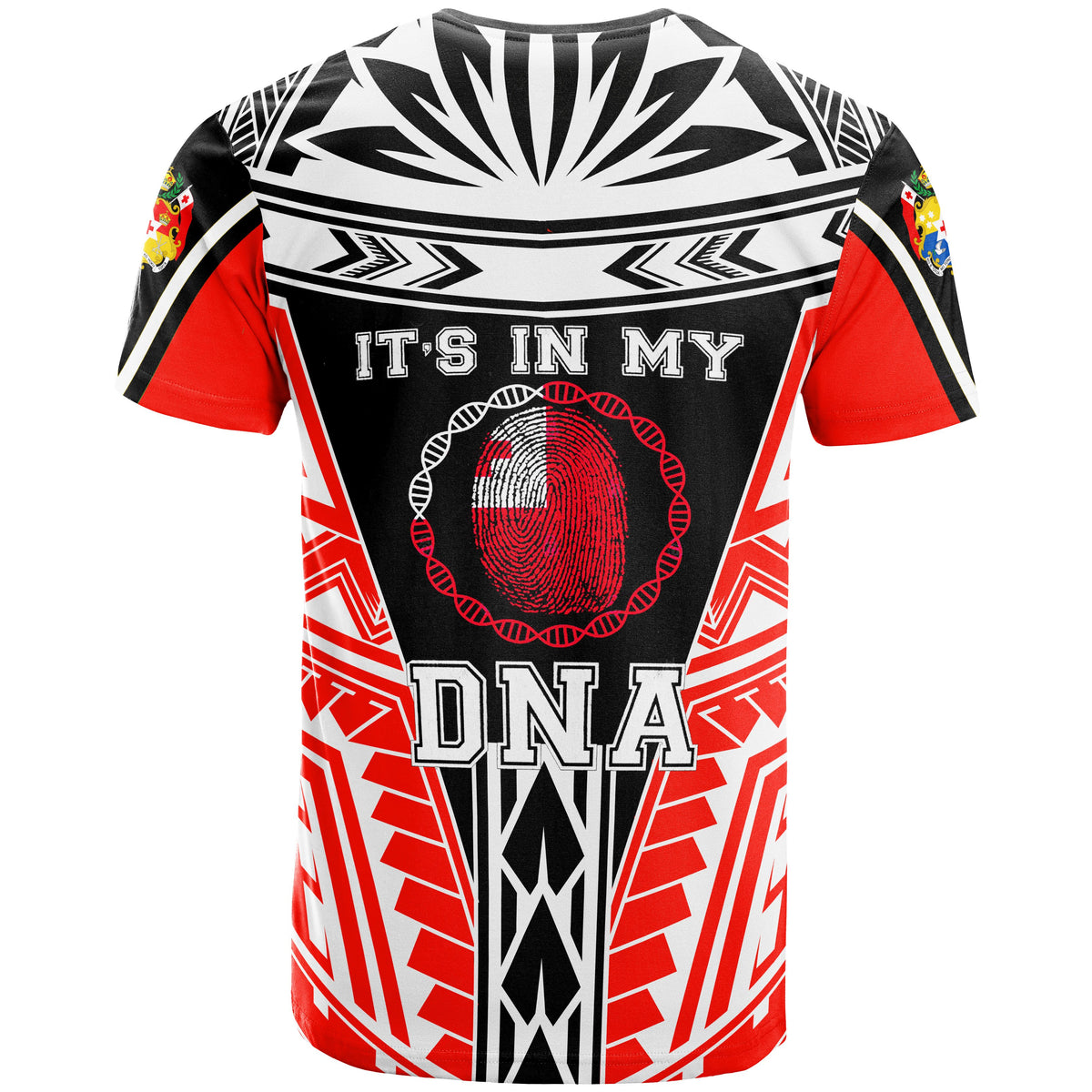 Tonga T Shirt Its In My DNA White Red Color - Polynesian Pride