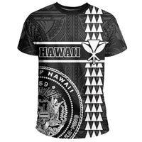 Hawaii Coat of Arms Kanaka Polynesian T Shirt White - Polynesian Pride