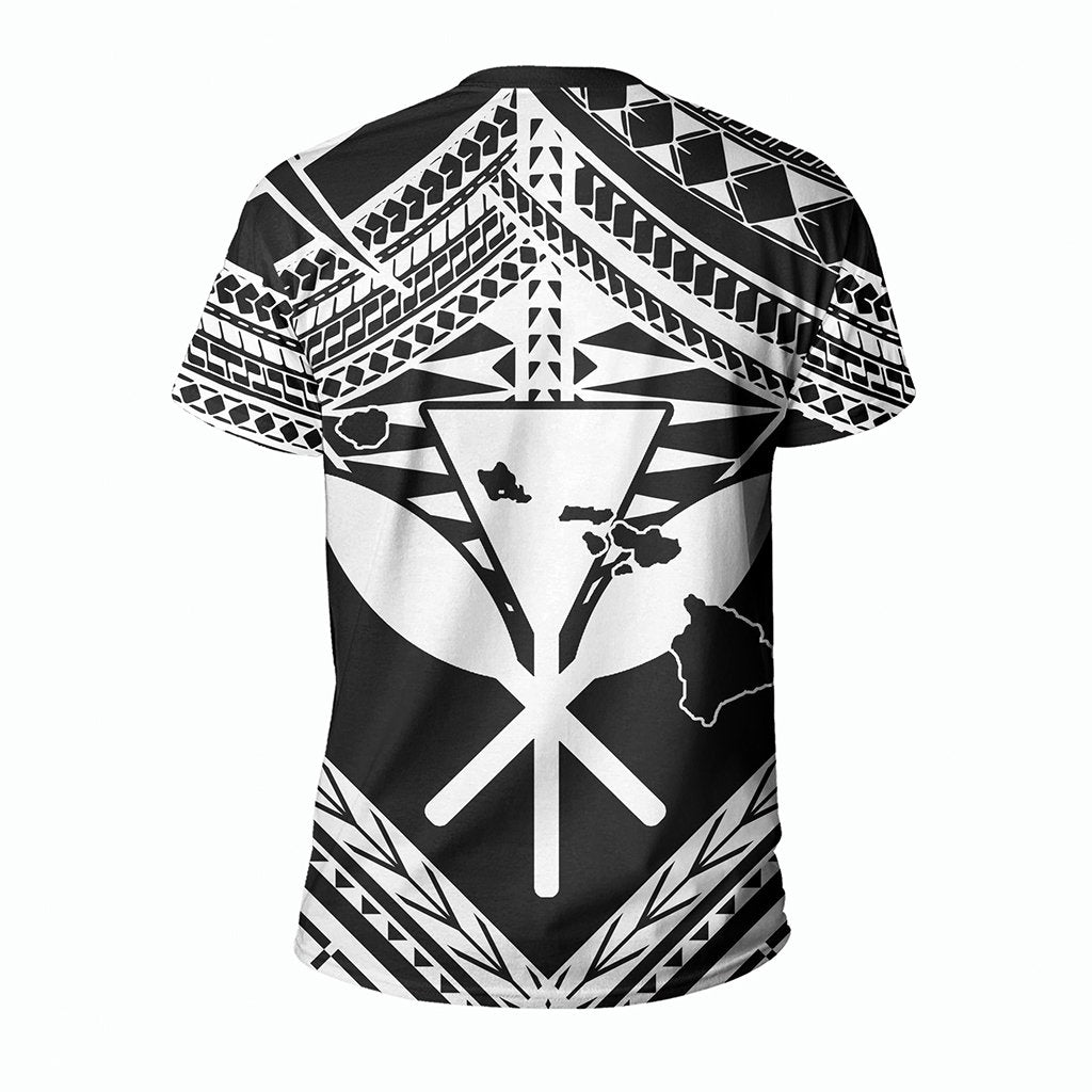 Hawaii Shark Polynesian Kanaka White T Shirt Candy Style - Polynesian Pride