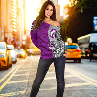 (Personalised) Hawaii - Pearl City High Tribal Kakau Women's Off Shoulder Sweatshirt AH - Polynesian Pride