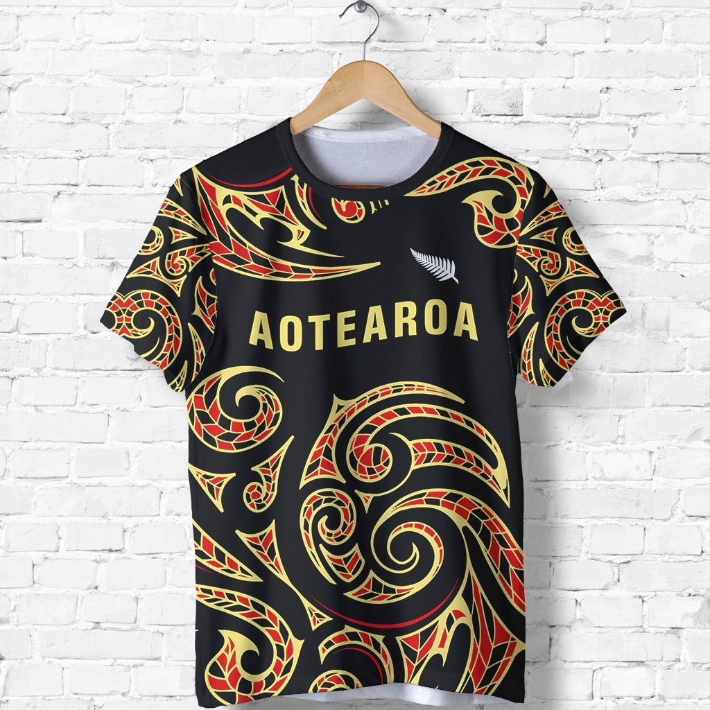 Aotearoa T Shirt Maori Unisex Black - Polynesian Pride