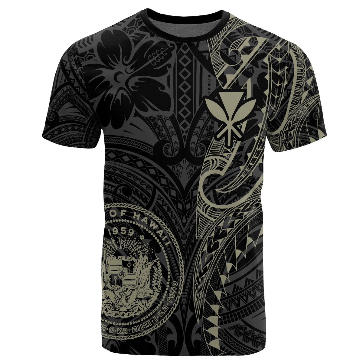 Seal of Hawaii Kanaka Polynesian T Shirt Hubert - Polynesian Pride