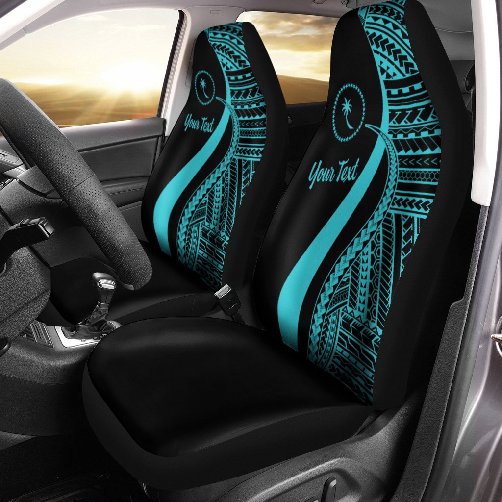 Chuuk Custom Personalised Car Seat Covers - Turquoise Polynesian Tentacle Tribal Pattern Universal Fit Turquoise - Polynesian Pride