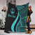 Guam Custom Personalised Premium Blanket - Turquoise Polynesian Tentacle Tribal Pattern White - Polynesian Pride