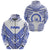 Finau Kolisi Ko Tupou College Tonga Zip Hoodie Creative Style White Unisex Blue - Polynesian Pride