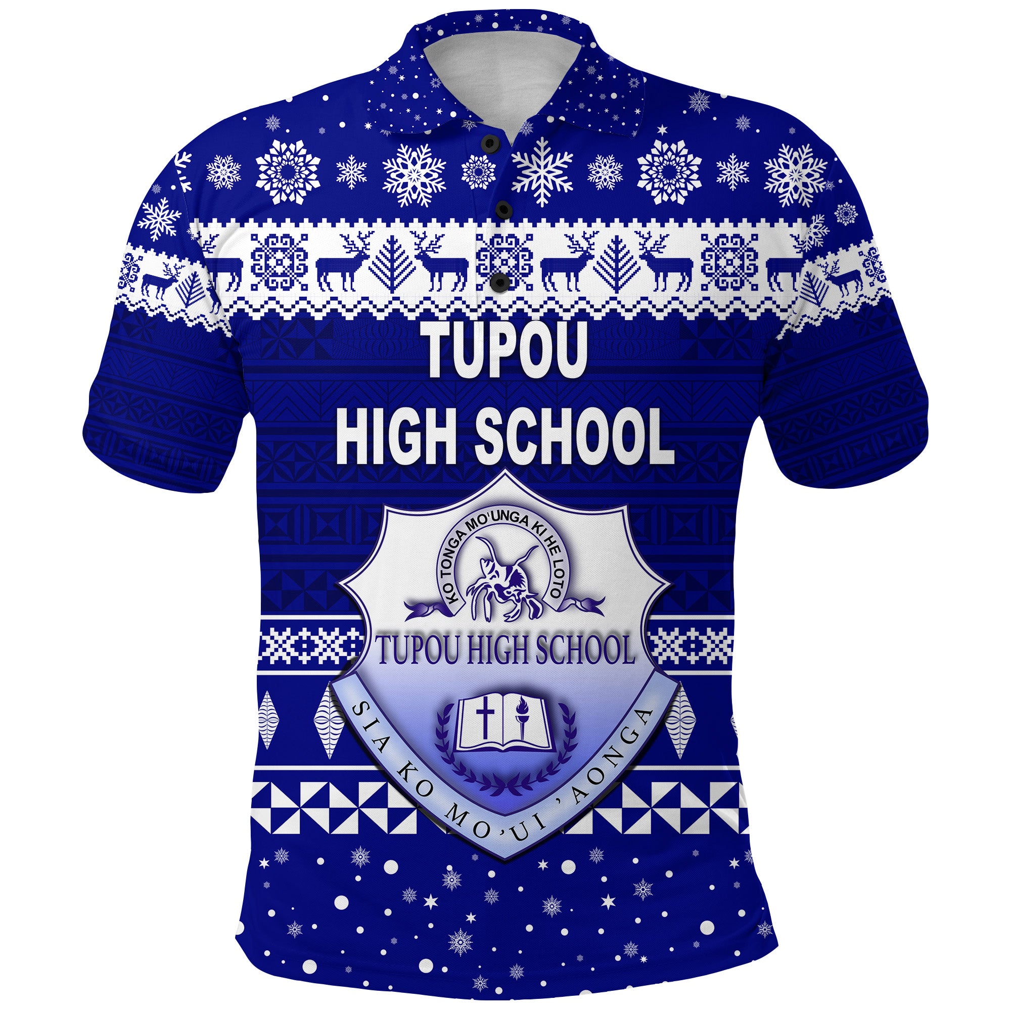 Custom Tupou High School Christmas Polo Shirt Simple Style LT8 - Polynesian Pride