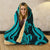 Chuuk Hooded Blanket - Turquoise Tentacle Turtle - Polynesian Pride