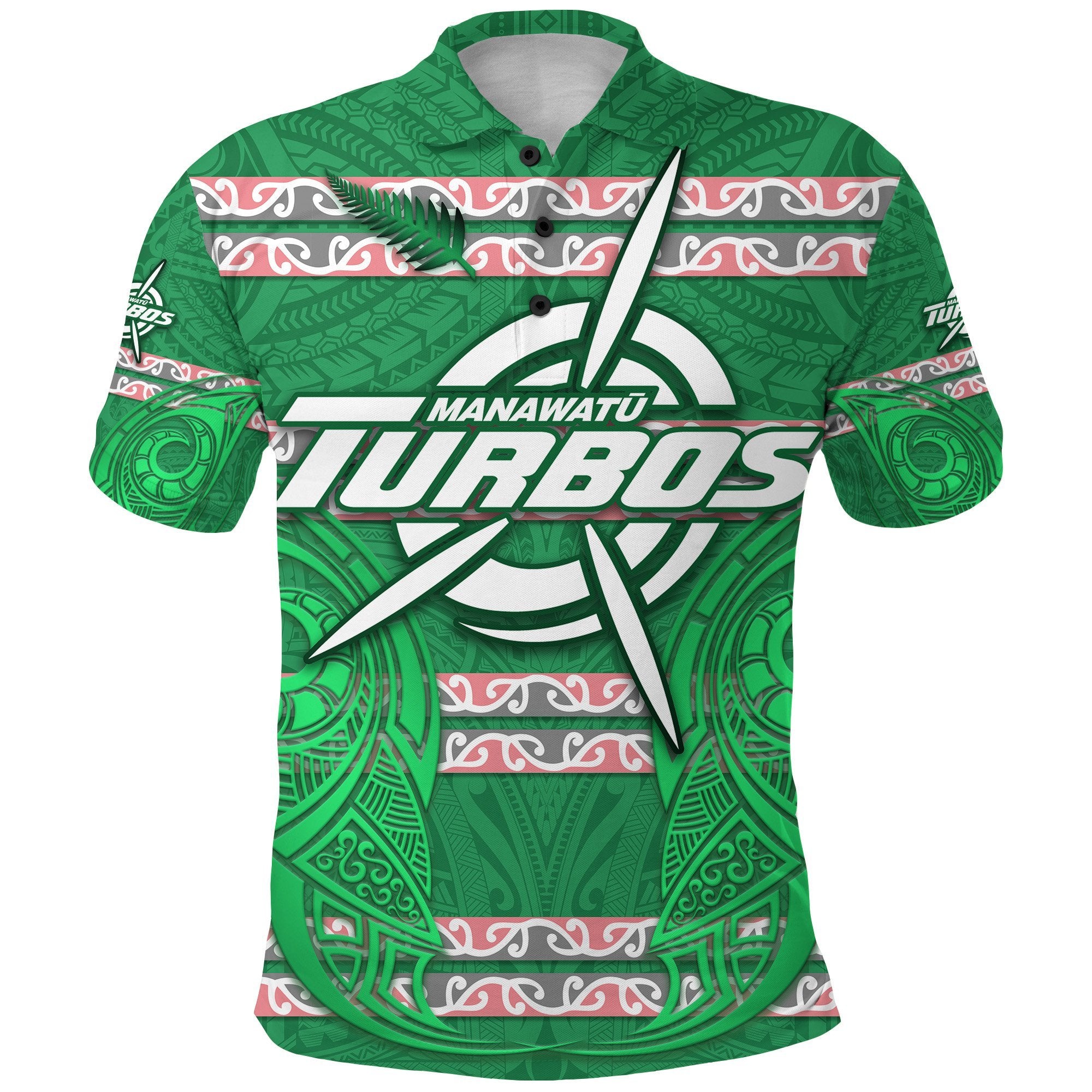 New Zealand Manawatu Turbos Polo Shirt Maori Vibes Unisex Green - Polynesian Pride