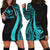 Hawaii Women's Hoodie Dress - Turquoise Polynesian Tentacle Tribal Pattern Turquoise - Polynesian Pride