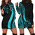 Fiji Women's Hoodie Dress - Turquosie Polynesian Tentacle Tribal Pattern Crest Turquoise - Polynesian Pride