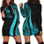 New Caledonia Women's Hoodie Dress - Turquoise Polynesian Tentacle Tribal Pattern Turquoise - Polynesian Pride