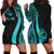 Guam Women's Hoodie Dress - Turquoise Polynesian Tentacle Tribal Pattern Turquoise - Polynesian Pride