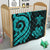 Tokelau Premium Quilt - Turquoise Tentacle Turtle - Polynesian Pride