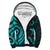 Pohnpei Sherpa Hoodie - Turquoise Tentacle Turtle Turquoise - Polynesian Pride