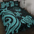 Marshall Islands Quilt Bed Set - Turquoise Tentacle Turtle Crest Turquoise - Polynesian Pride