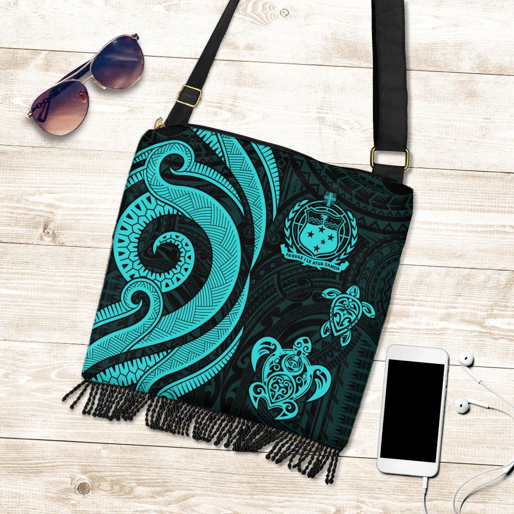 Samoa Boho Handbag - Turquoise Tentacle Turtle Boho Handbag One Size Turquoise - Polynesian Pride