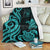 Niue Premium Blanket - Turquoise Tentacle Turtle White - Polynesian Pride