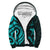 Vanuatu Sherpa Hoodie - Turquoise Tentacle Turtle Turquoise - Polynesian Pride