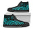 Marshall Islands High Top Shoes - Turquoise Tentacle Turtle Crest Unisex Black - Polynesian Pride