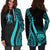 Federated States of Micronesia Women's Hoodie Dress - Turquoise Polynesian Tentacle Tribal Pattern - Polynesian Pride